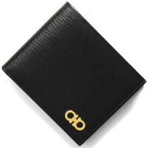 Salvatore Ferragamo Double Gancini Bifold Wallet Black NERO